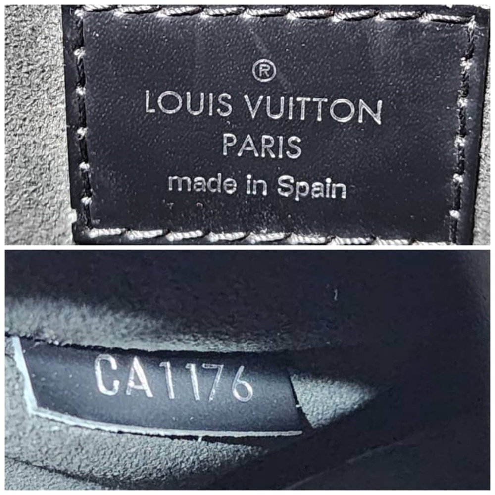 Authentic LOUIS VUITTON Epi Leather Cluny Satchel Bag Black - Picture 6 of 15